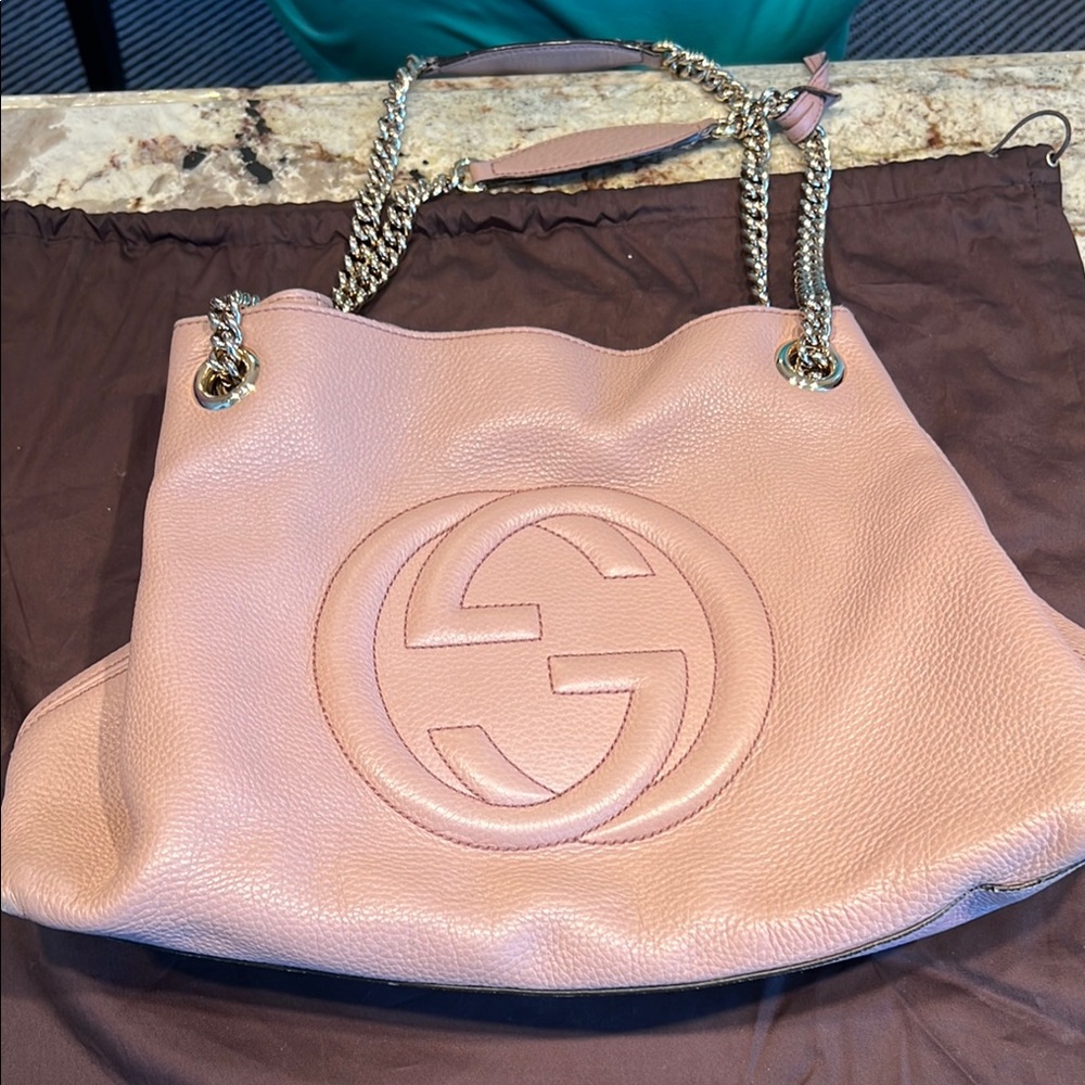 Gucci Pink Leather Shoulder Bag
